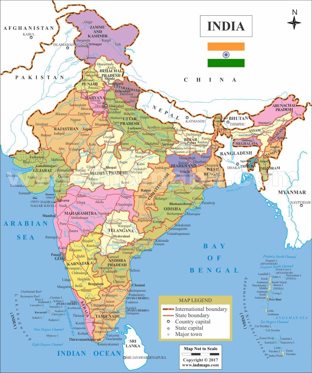 mapa Indii