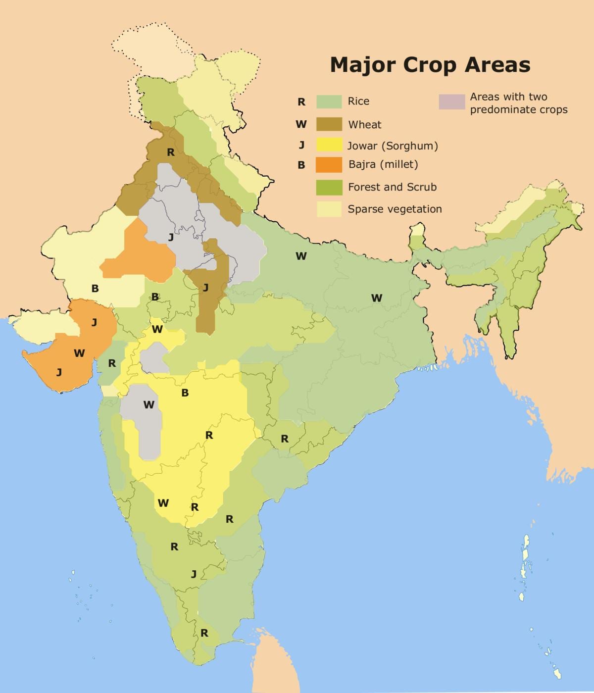 mapa rolnictwa Indii