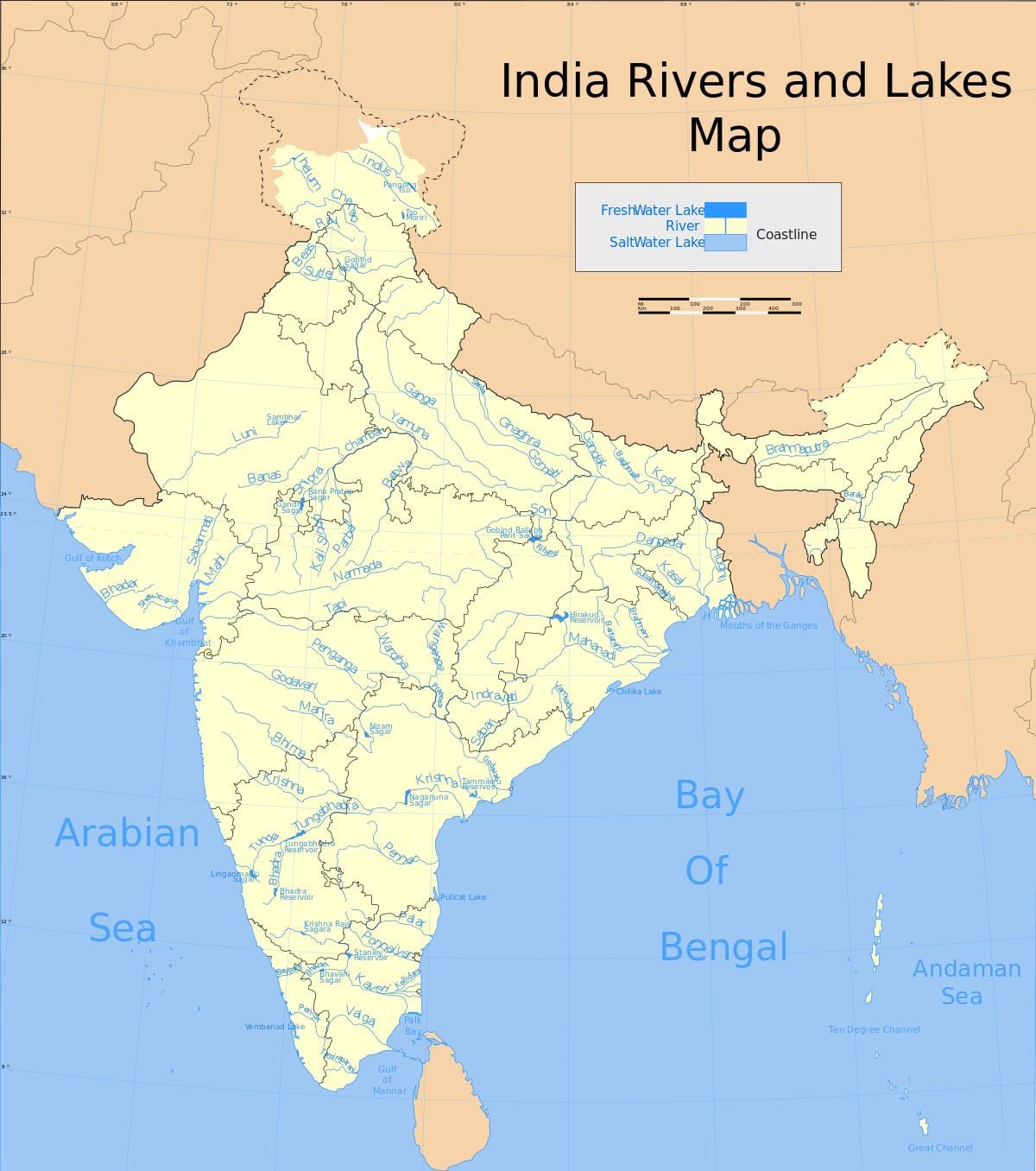 mapa rzek Indii