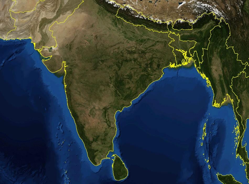 mapa Indii satelitarny