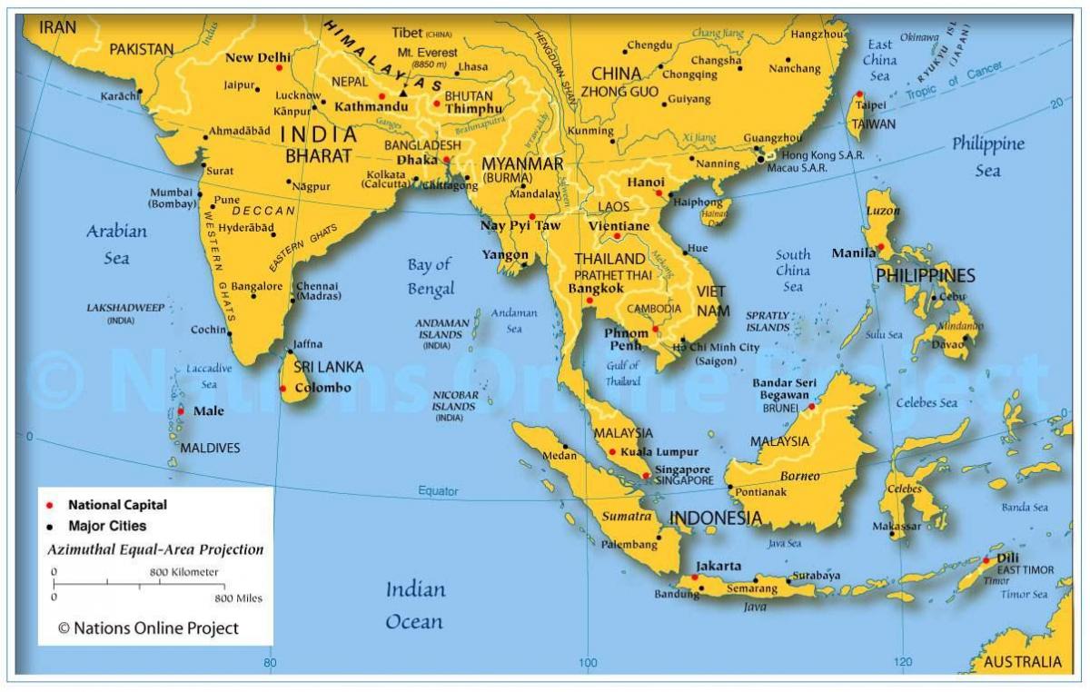 mapa obszaru subkontynentu Indyjskiego
