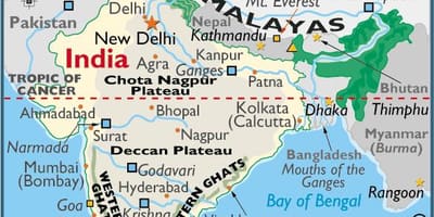 Mapa góry w Indiach