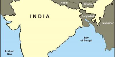 Mapa z granicami Indii