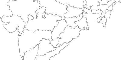 W indiach polityczna mapa konturowa