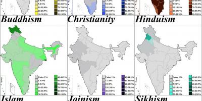 Mapa Indii religia