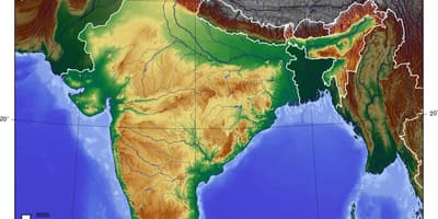 Mapa Indii, topograficzna