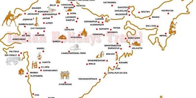 Mapa podróży Indie
