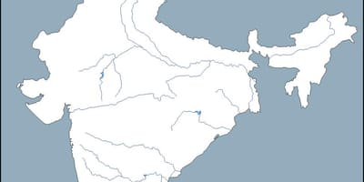 Rzeki Indii mapa konturowa